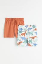 H & M - 2-pack Jersey Shorts - Orange