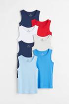 H & M - 7-pack Cotton Tank Tops - Blue