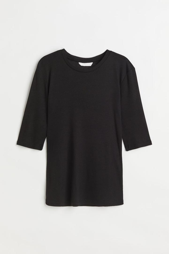 H & M - Lyocell T-shirt - Black