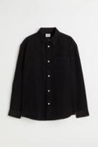 H & M - Relaxed Fit Corduroy Shirt - Black