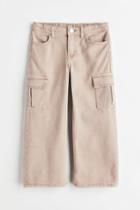 H & M - Comfort Stretch Wide Fit Cargo Jeans - Beige