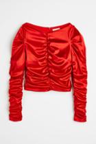 H & M - Gathered Top - Red
