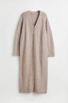H & M - Rib-knit Cardigan Dress - Gray