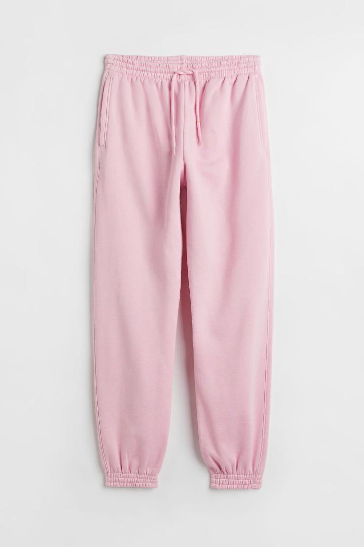 H & M - High Waist Joggers - Pink