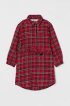 H & M - Belted Shirt Dress - Red