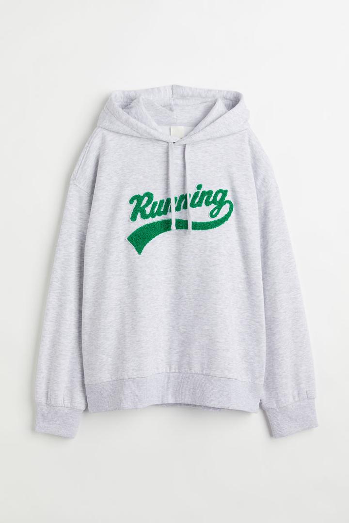 H & M - Hoodie With Motif - Gray