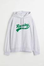 H & M - Hoodie With Motif - Gray