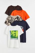 H & M - 5-pack Cotton T-shirts - Orange