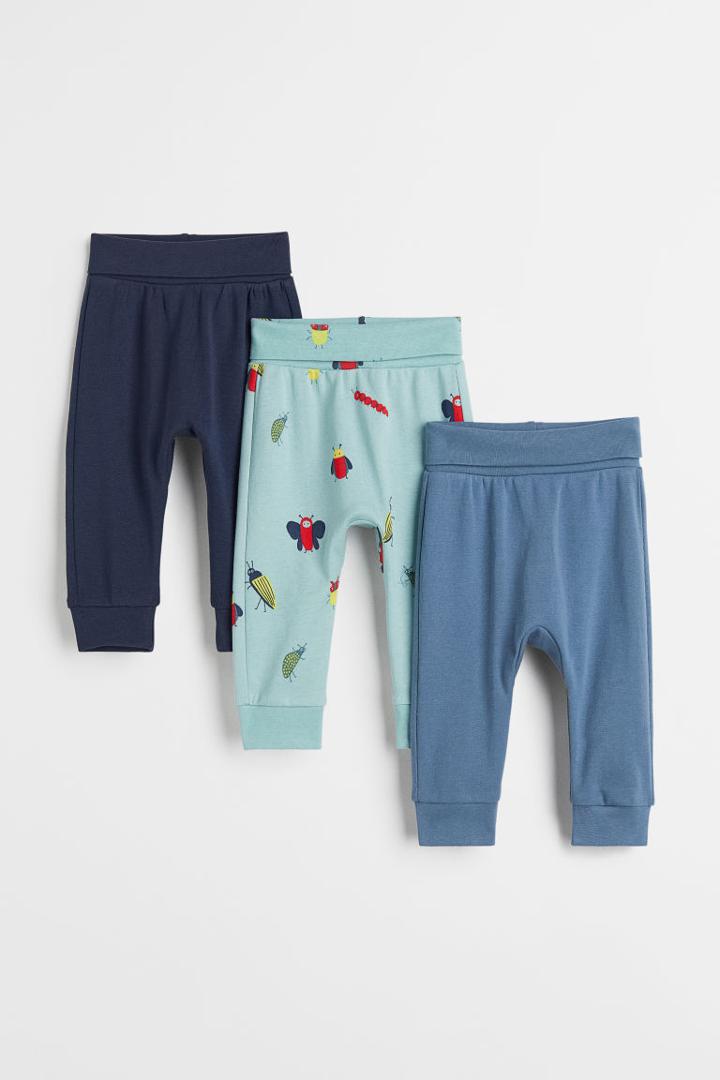H & M - 3-pack Cotton Pants - Turquoise