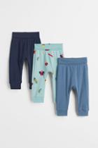H & M - 3-pack Cotton Pants - Turquoise