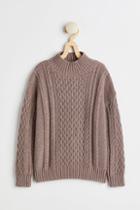 H & M - Cable-knit Mock Turtleneck Sweater - Beige