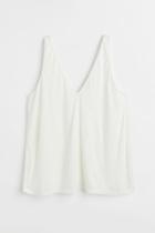 H & M - V-neck Sleeveless Top - White