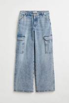 H & M - Wide Regular Cargo Jeans - Blue