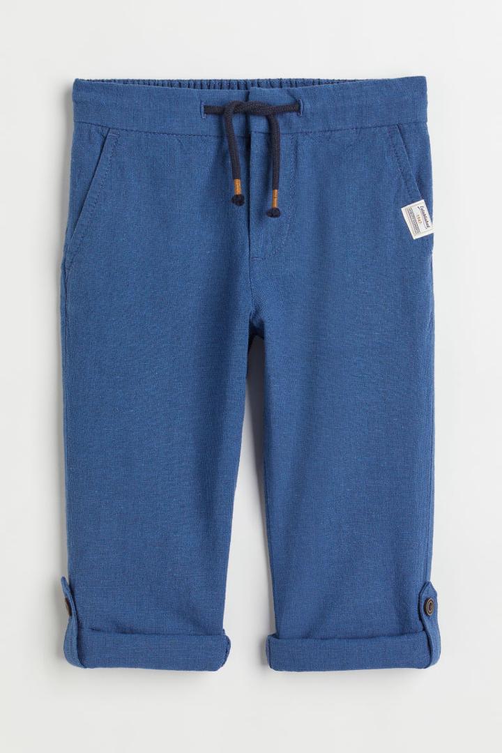 H & M - Straight Fit Pants - Blue