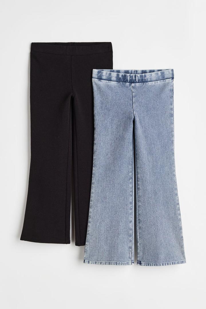 H & M - 2-pack Flared Jeggings - Blue