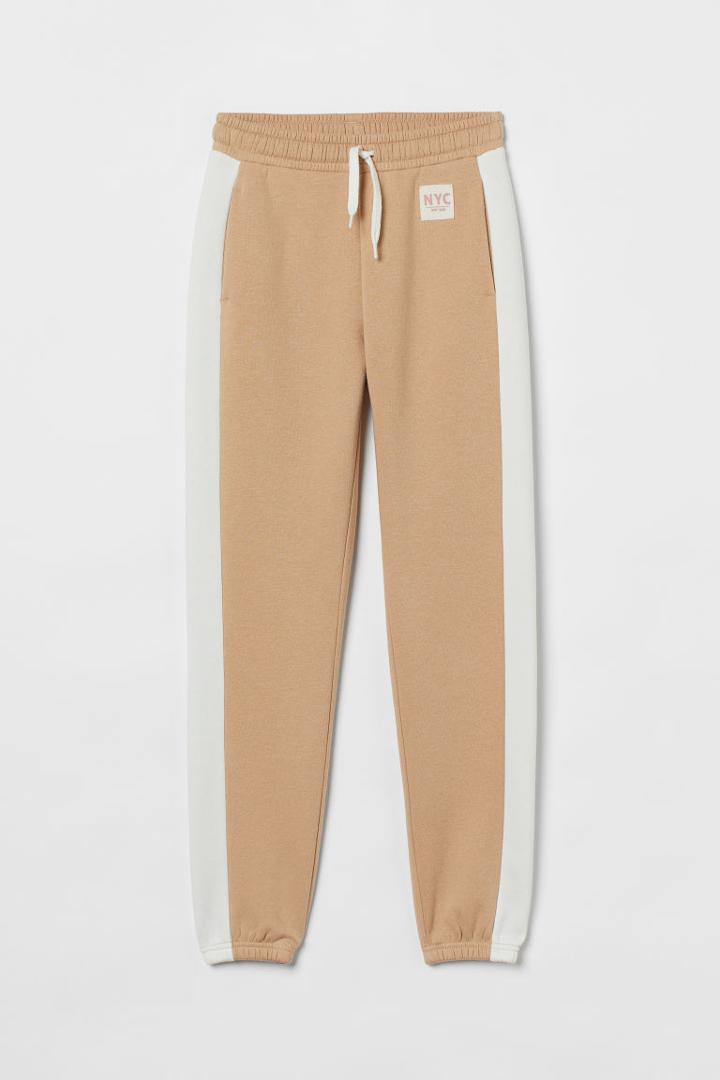 H & M - Side-stripe Joggers - Beige