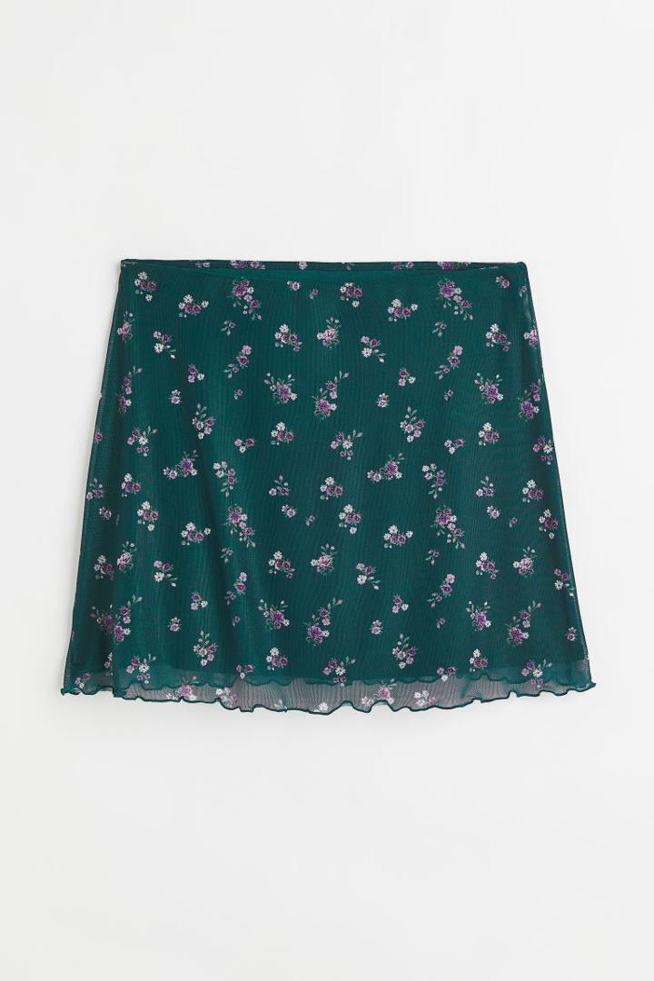 H & M - Mesh Mini Skirt - Green