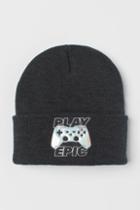 H & M - Appliqu-detail Hat - Gray