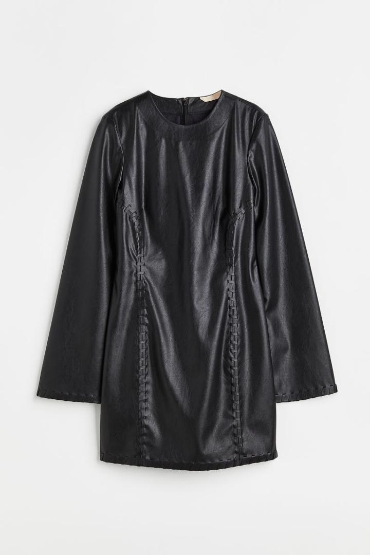 H & M - Long-sleeved Bodycon Dress - Black