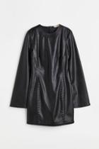 H & M - Long-sleeved Bodycon Dress - Black
