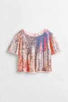 H & M - Sequined Blouse - Orange
