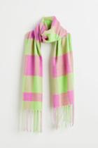 H & M - Scarf With Fringe - Green