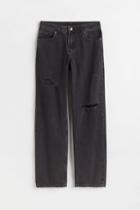 H & M - Wide Low Waist Jeans - Black