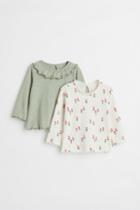 H & M - 2-pack Cotton Jersey Shirts - White