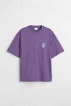 H & M - Relaxed Fit Cotton T-shirt - Purple