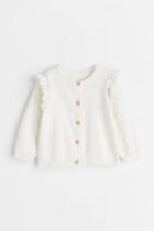 H & M - Ruffle-trimmed Cardigan - White