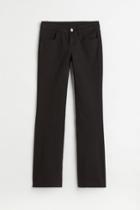 H & M - Low Waist Flared Twill Pants - Black