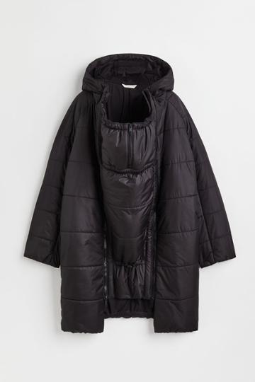 H & M - Mama Puffer Coat With Extension - Black