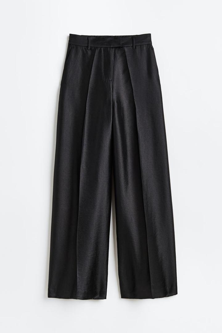 H & M - Dressy Satin Pants - Black
