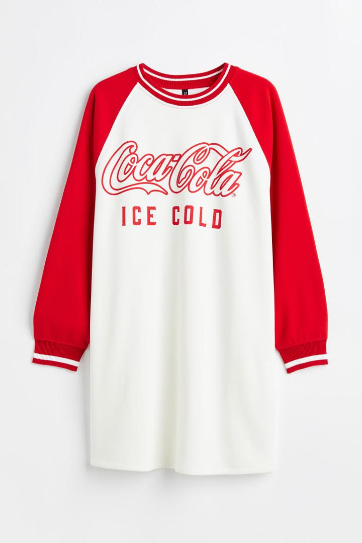 H & M - H & M+ Printed Sweatshirt Dress - Red