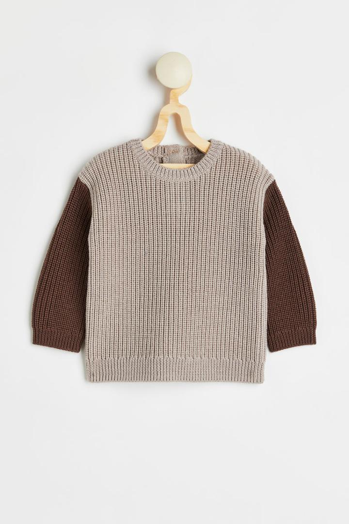H & M - Knit Merino Wool Sweater - Brown