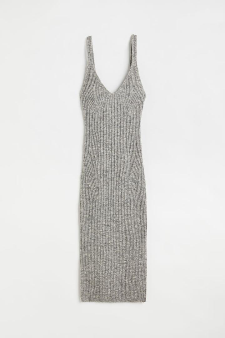 H & M - Rib-knit Dress - Gray