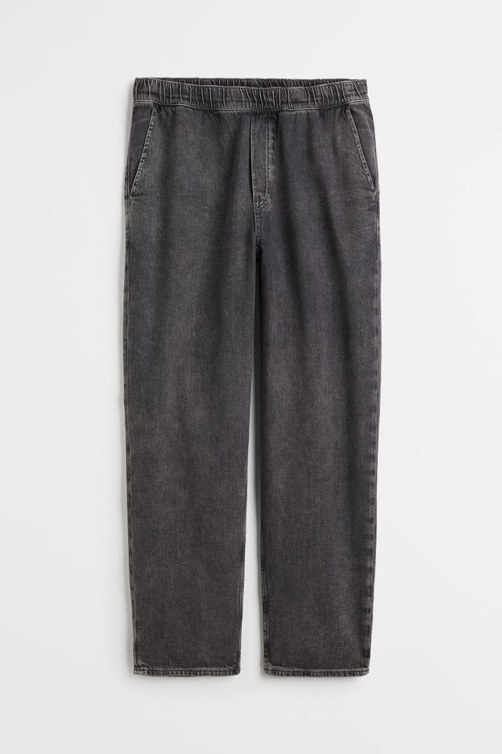 H & M - Loose Denim Joggers - Gray