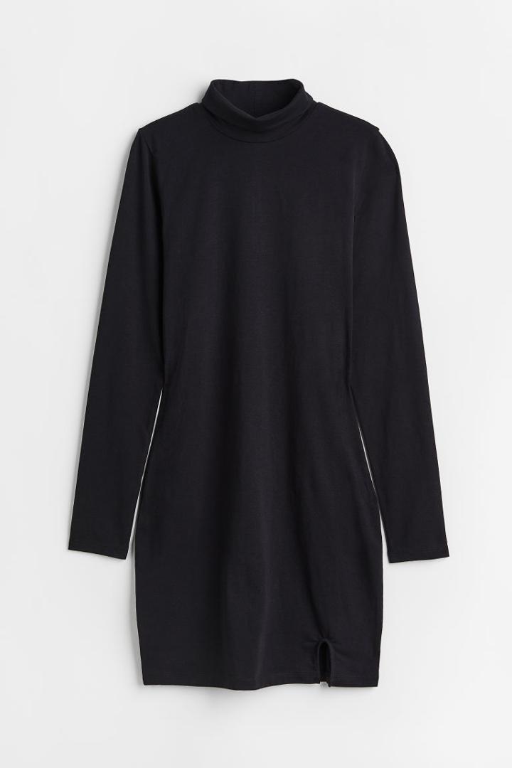 H & M - Turtleneck Bodycon Dress - Black