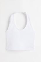 H & M - Halter Crop Top - White