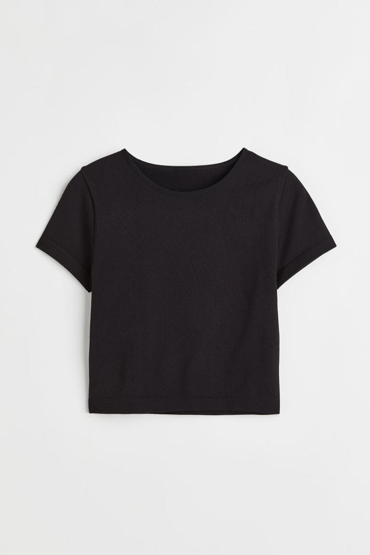 H & M - Thermolite Ribbed T-shirt - Black