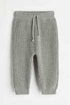 H & M - Textured-knit Pants - Gray