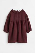 H & M - Balloon-sleeved Cotton Dress - Pink