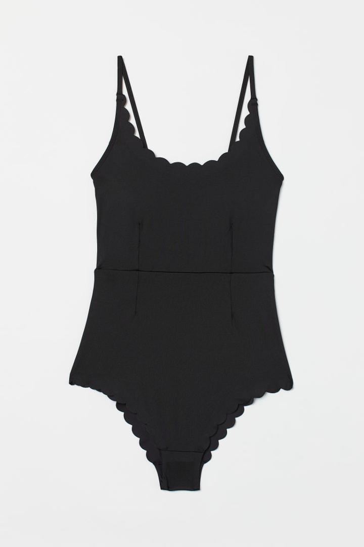 H & M - Padded-cup Swimsuit - Black
