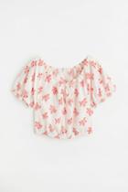 H & M - Linen-blend Blouse - Red