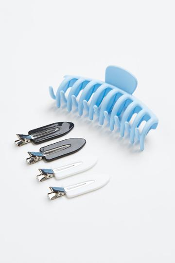 H & M - Hair Claw And Clips - Blue