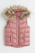 H & M - Hooded Puffer Vest - Pink