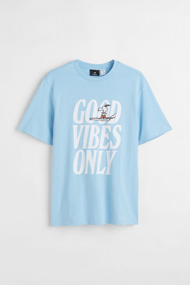 H & M - Regular Fit T-shirt - Blue