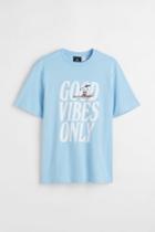 H & M - Regular Fit T-shirt - Blue