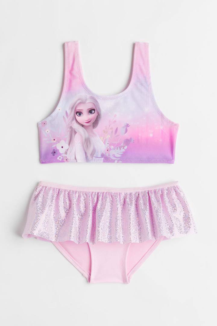 H & M - Flounced Printed Bikini - Pink