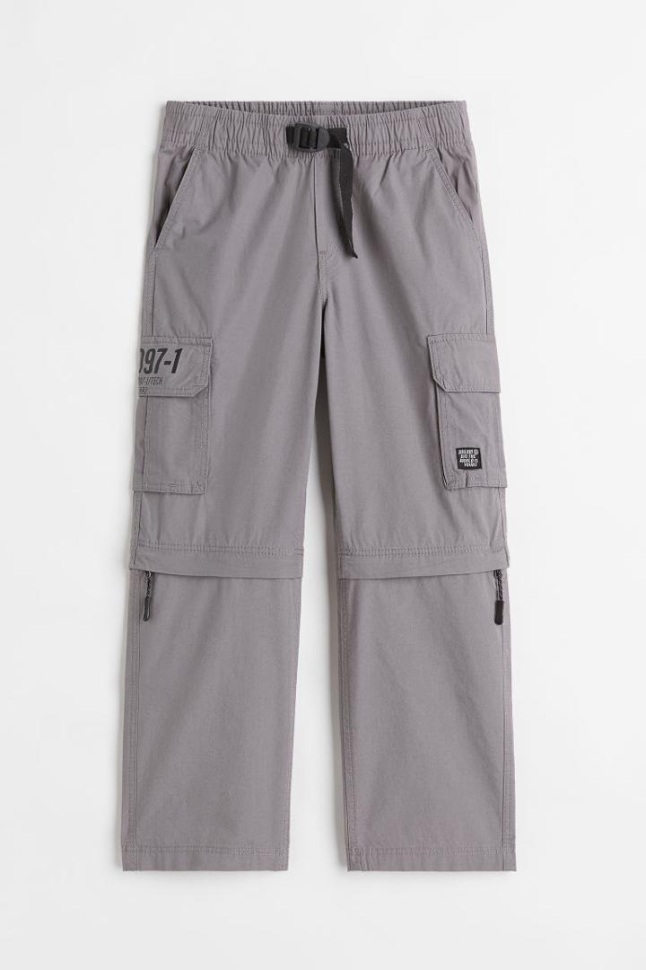 H & M - Zip-off Cargo Pants - Gray
